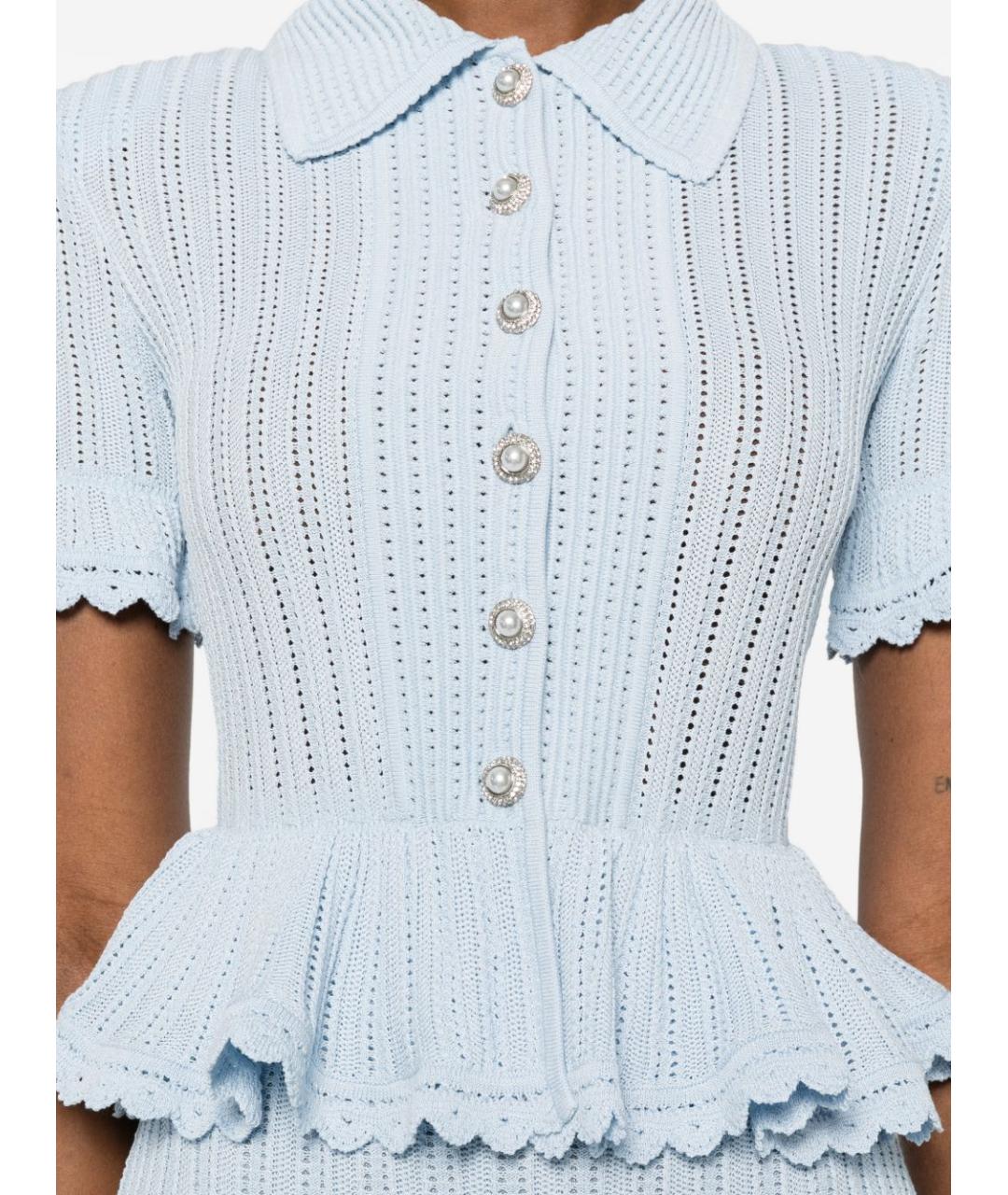 SELF-PORTRAIT Голубое повседневное платье, фото 2