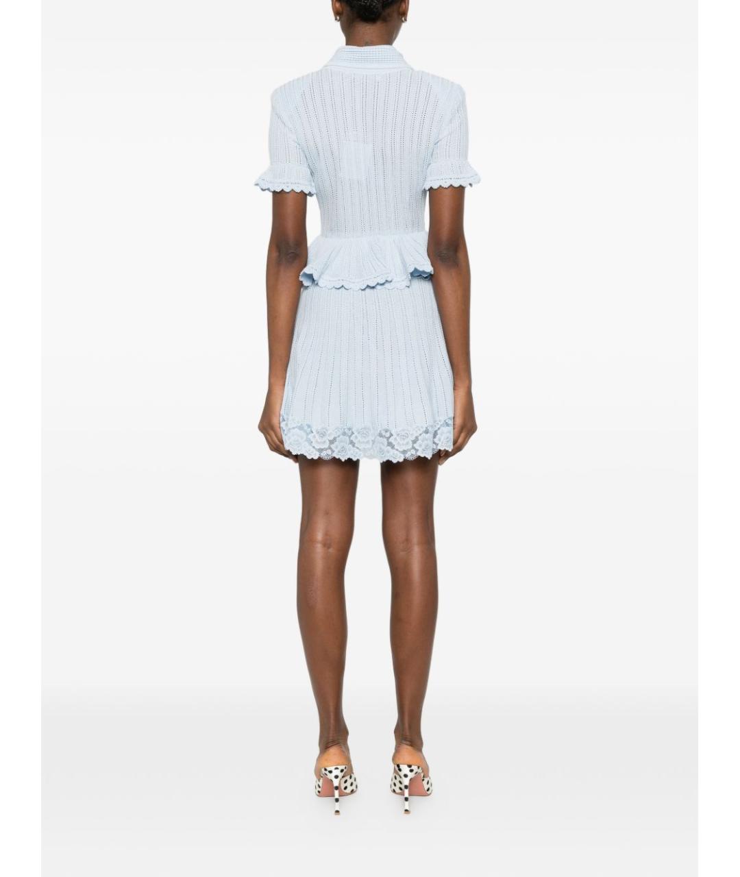 SELF-PORTRAIT Голубое повседневное платье, фото 5