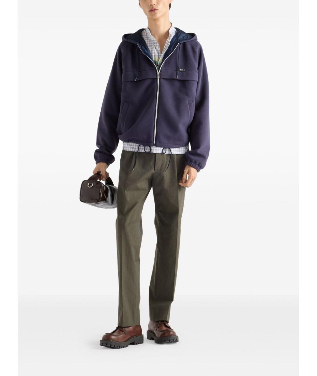 PRADA Синяя полиэстеровая куртка, фото 4