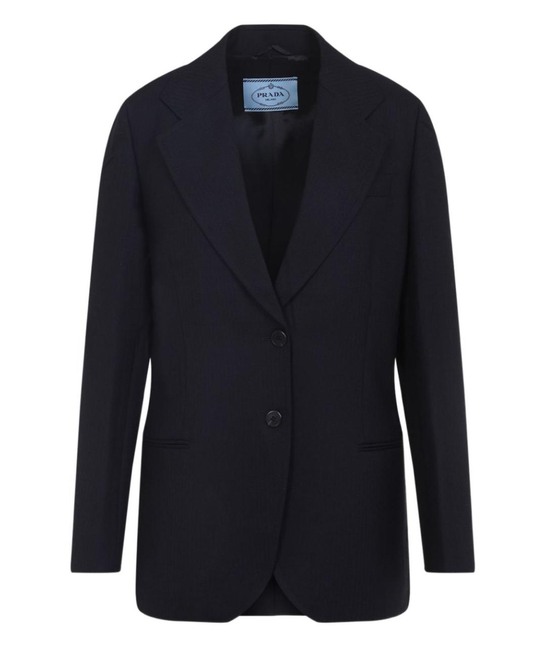 PRADA Темно-синий шерстяной жакет/пиджак, фото 1