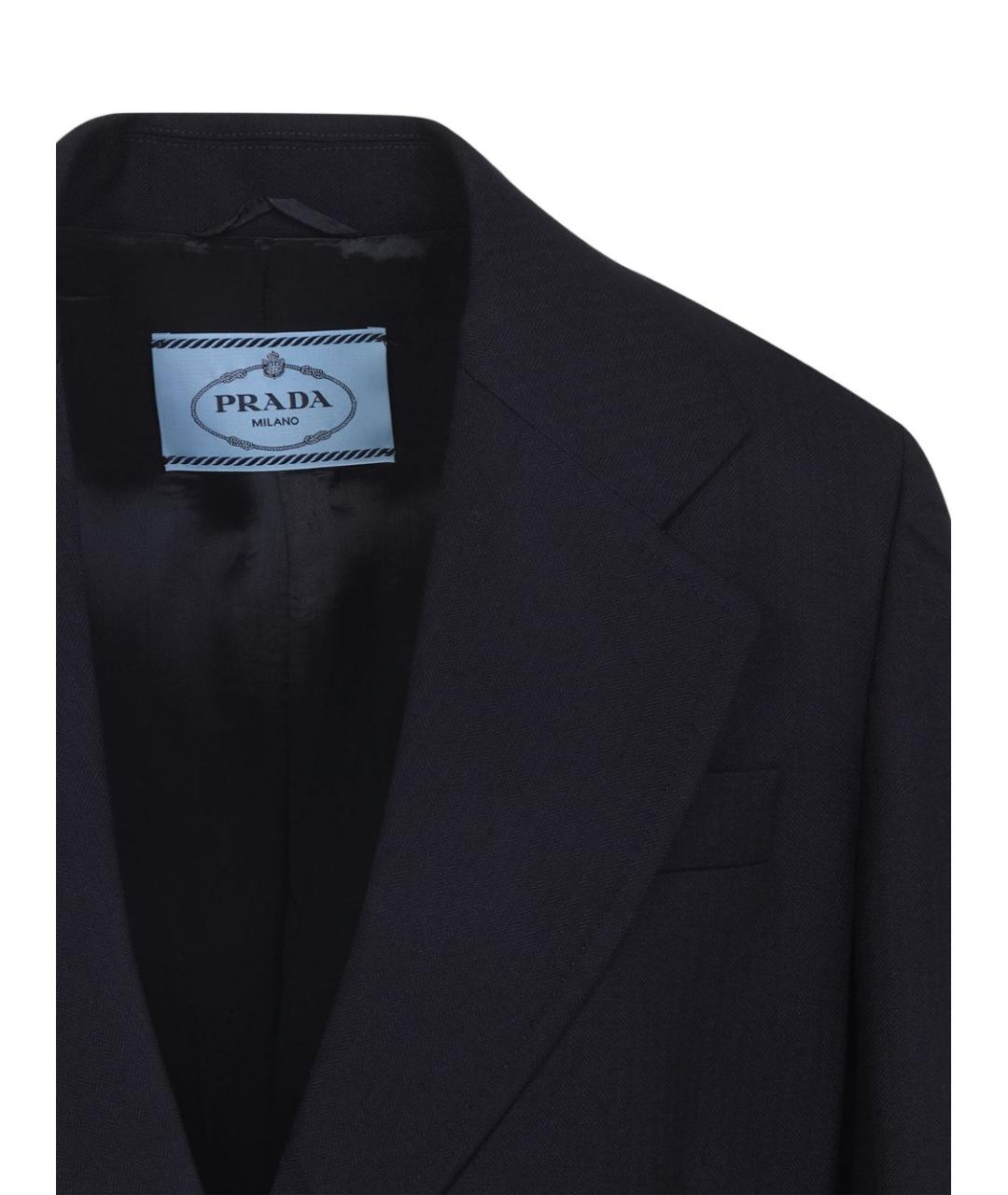 PRADA Темно-синий шерстяной жакет/пиджак, фото 4