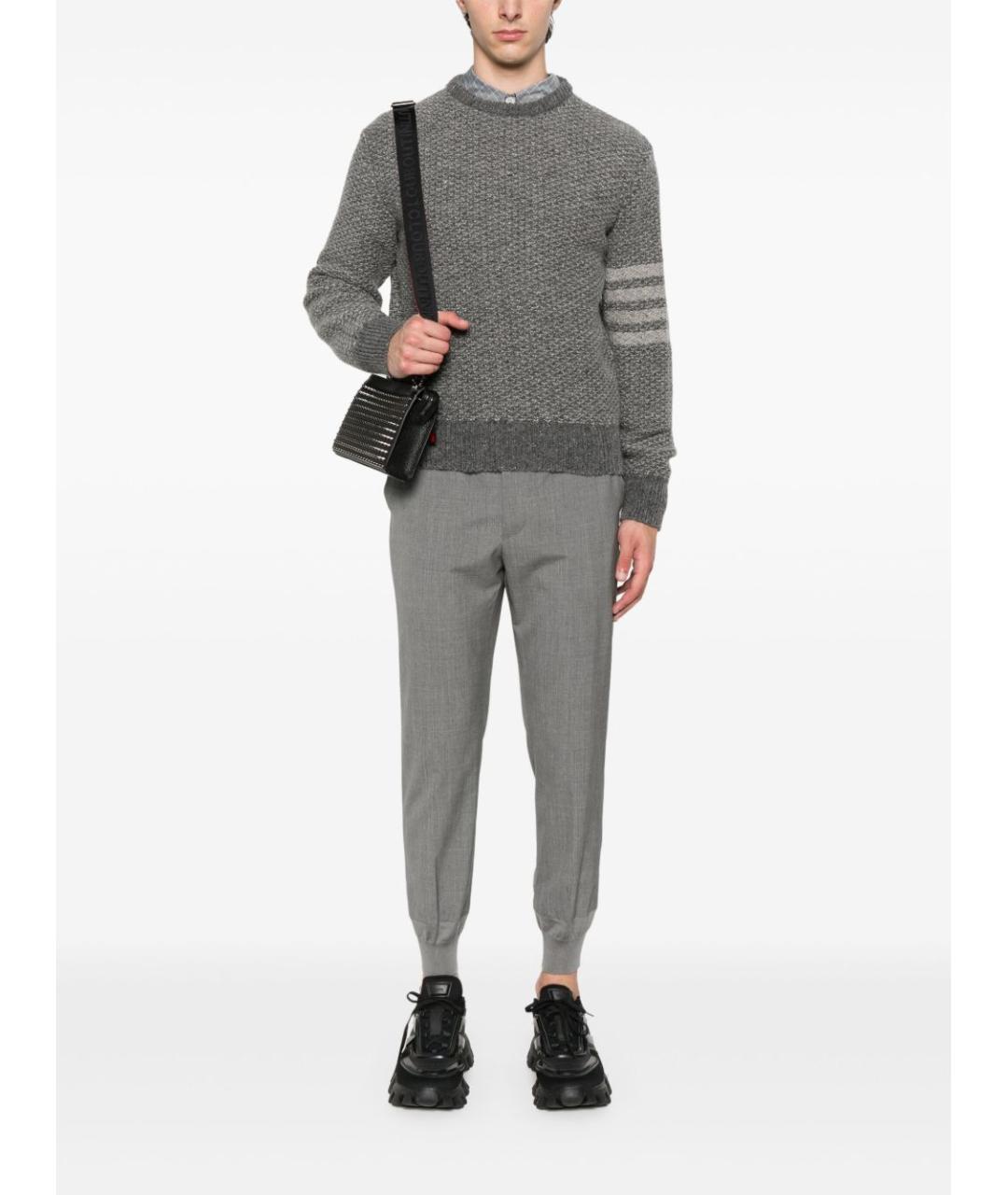 PRADA Серые шерстяные повседневные брюки, фото 4