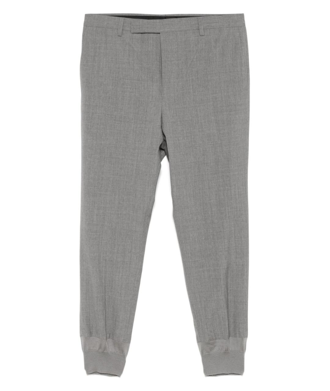 PRADA Серые шерстяные повседневные брюки, фото 1