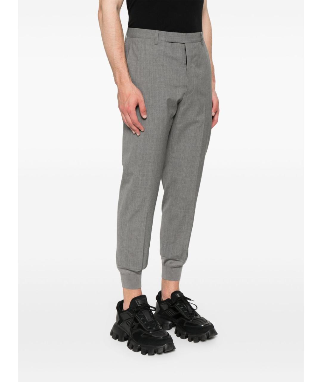 PRADA Серые шерстяные повседневные брюки, фото 5