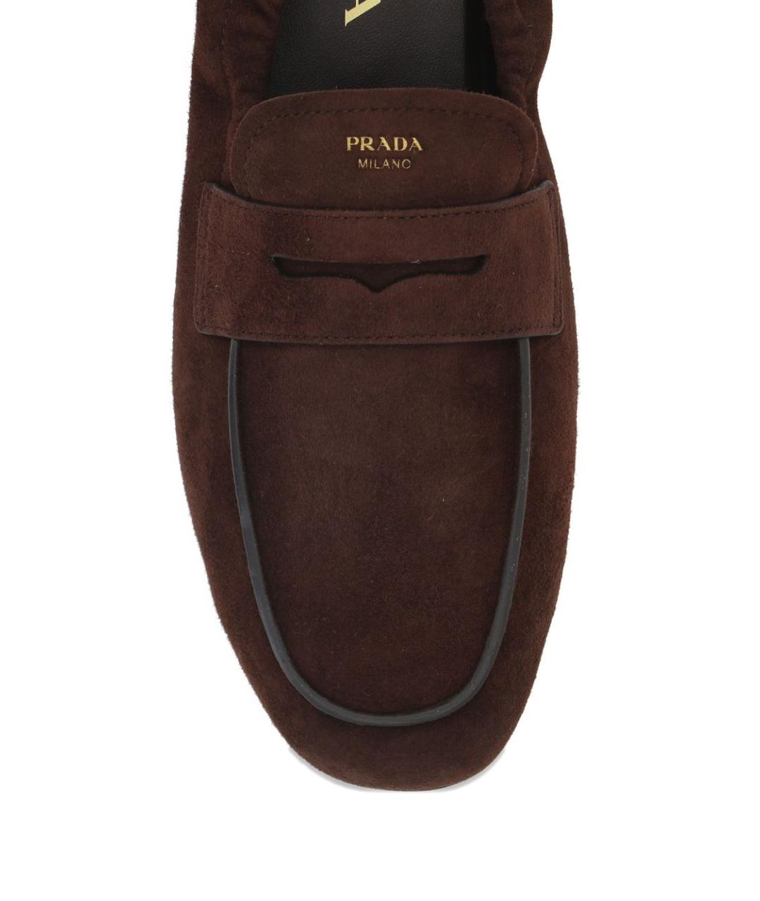 PRADA Коричневые замшевые лоферы, фото 2