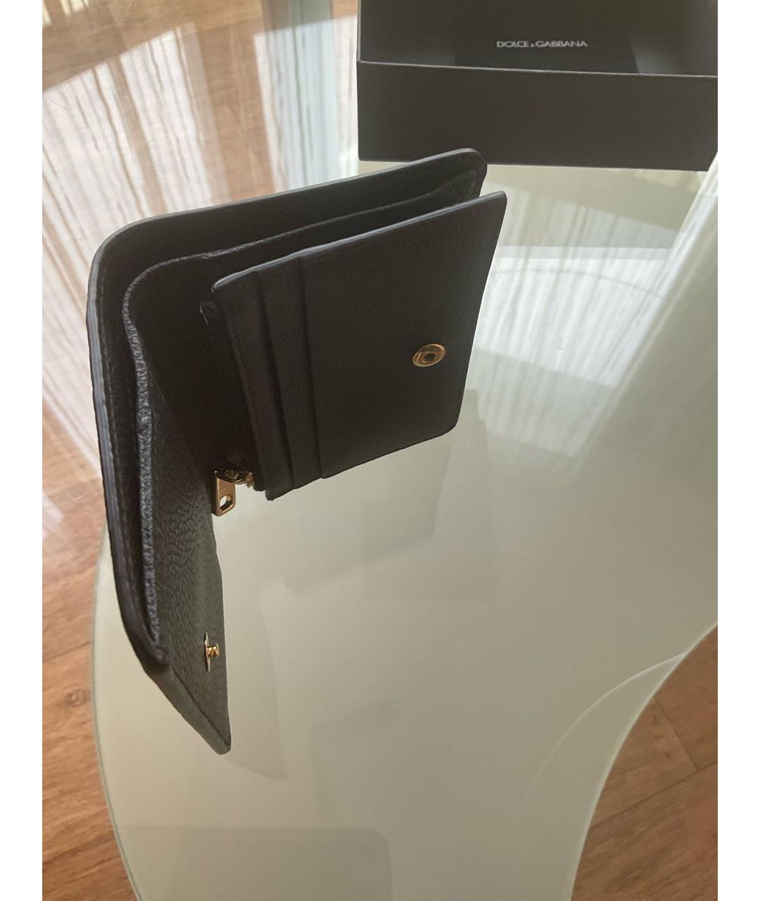 DOLCE&GABBANA Черный кожаный кошелек, фото 3