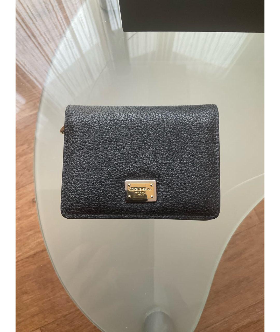 DOLCE&GABBANA Черный кожаный кошелек, фото 5