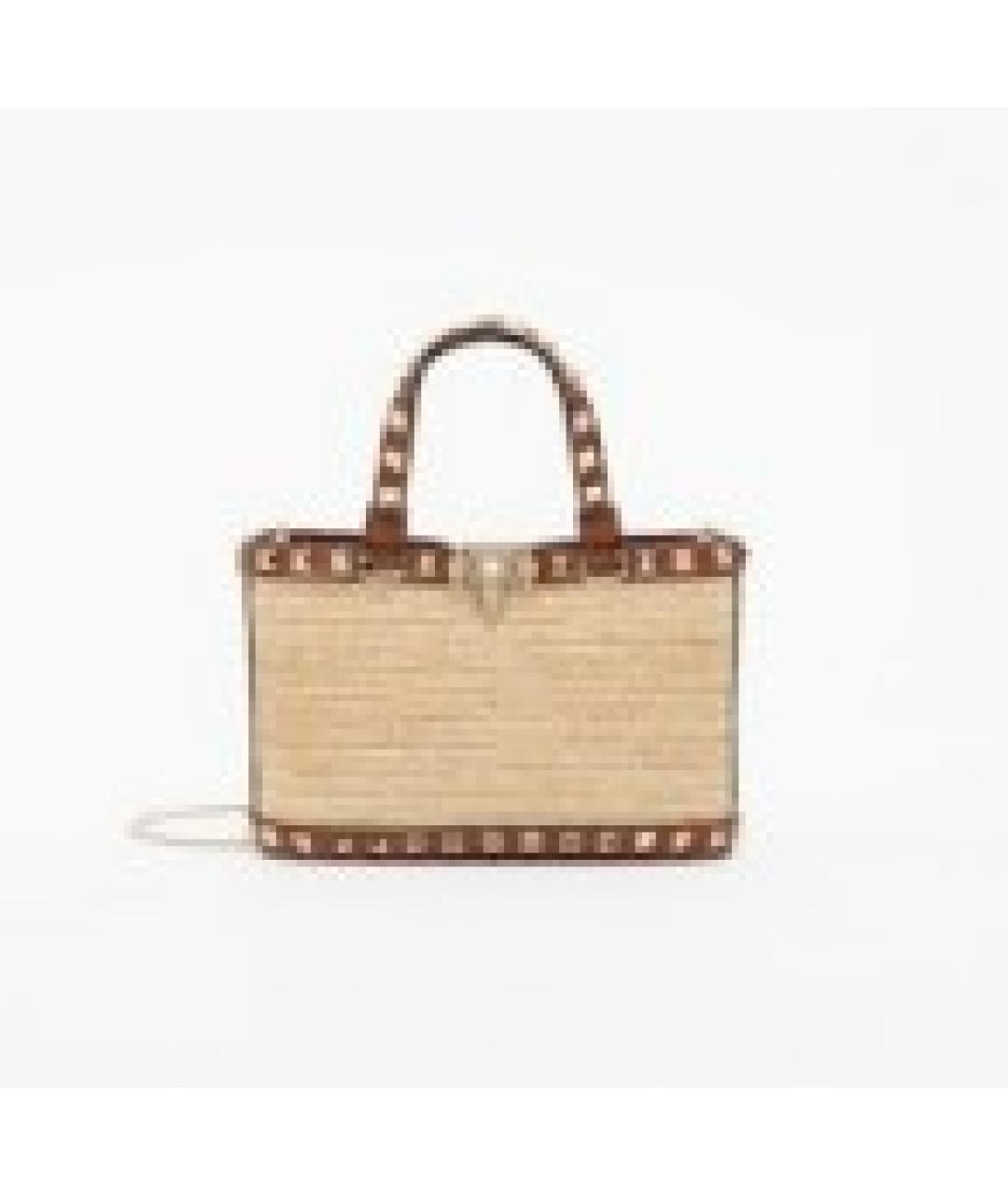 VALENTINO Бежевая сумка тоут, фото 5