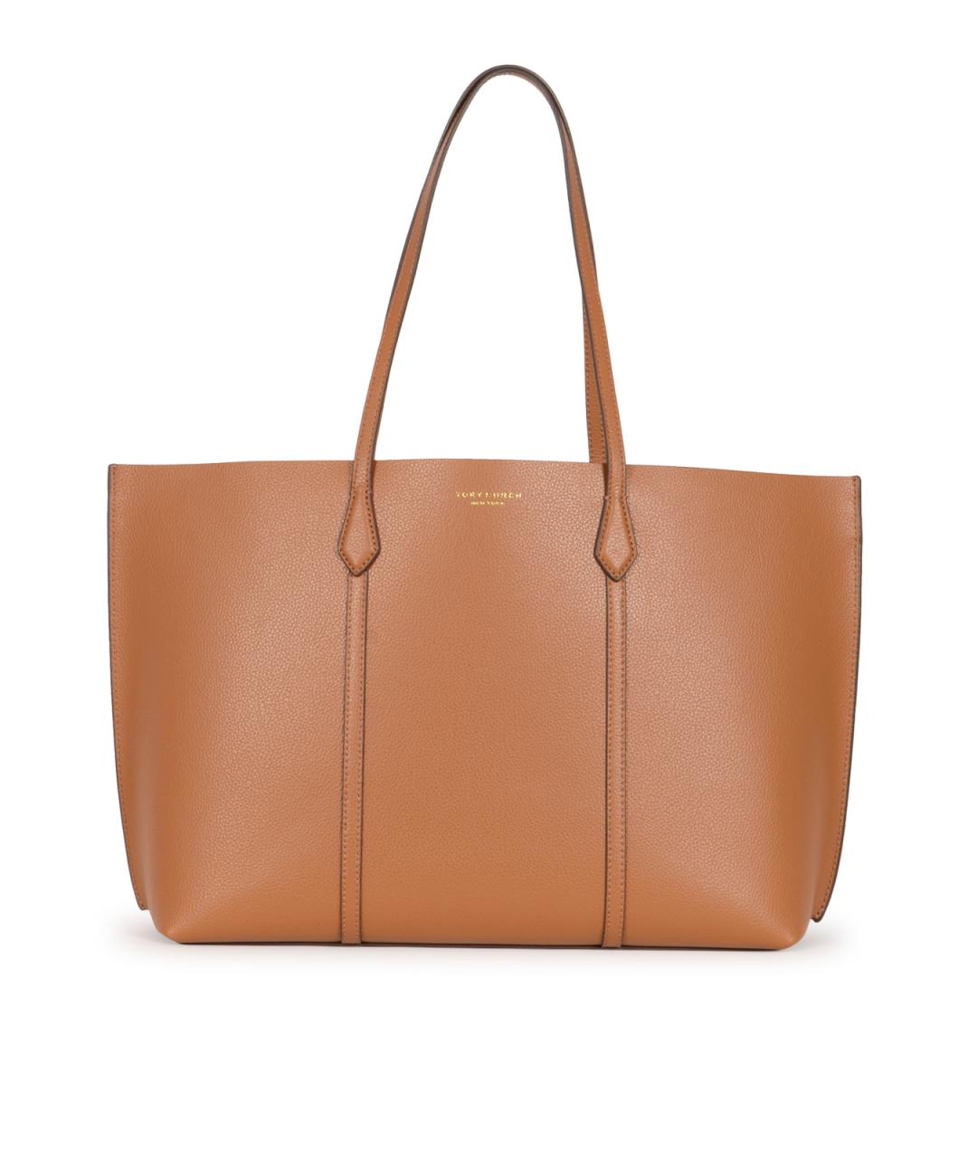 TORY BURCH Коричневая кожаная сумка тоут, фото 1