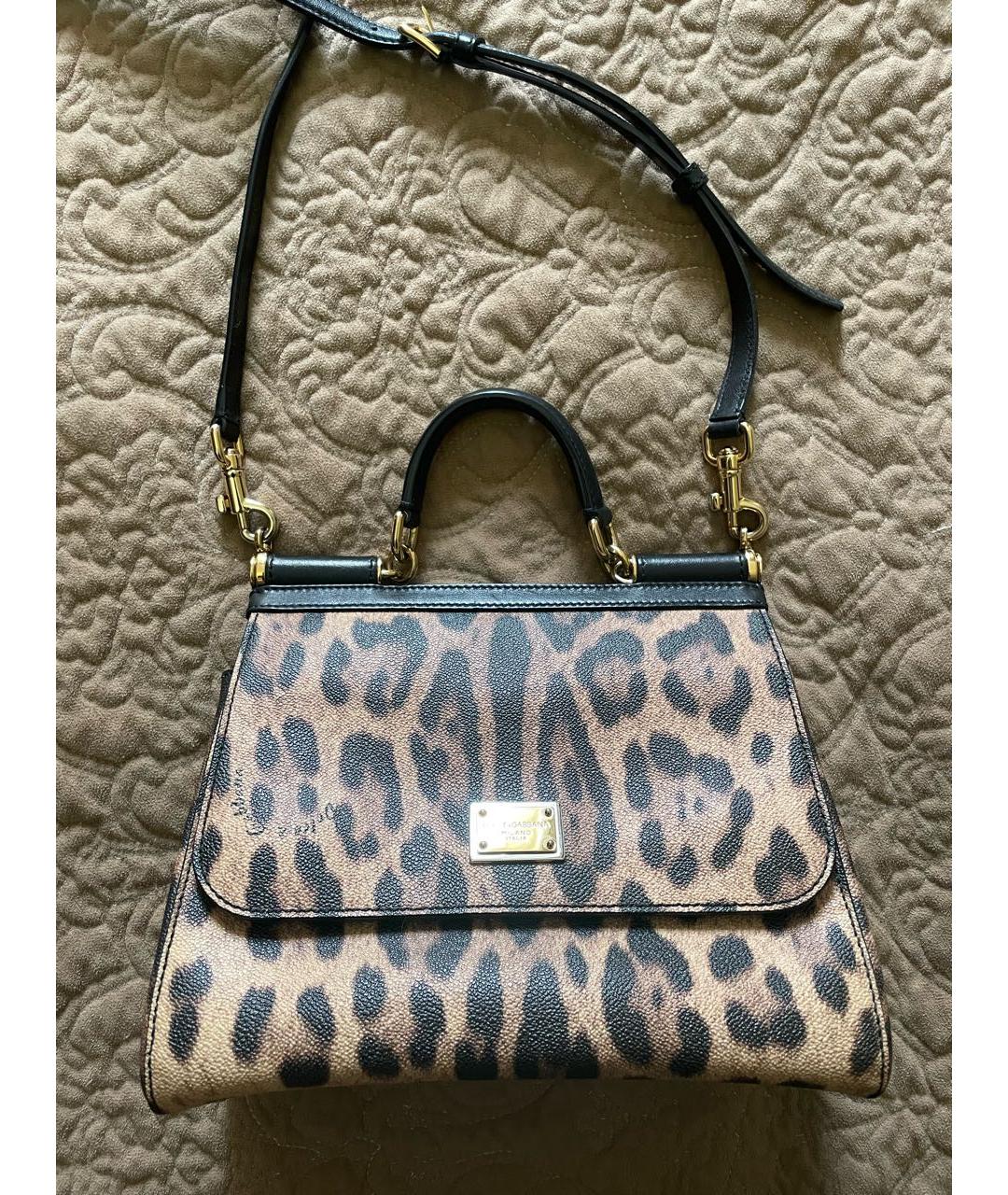 DOLCE&GABBANA Коричневая кожаная сумка через плечо, фото 9