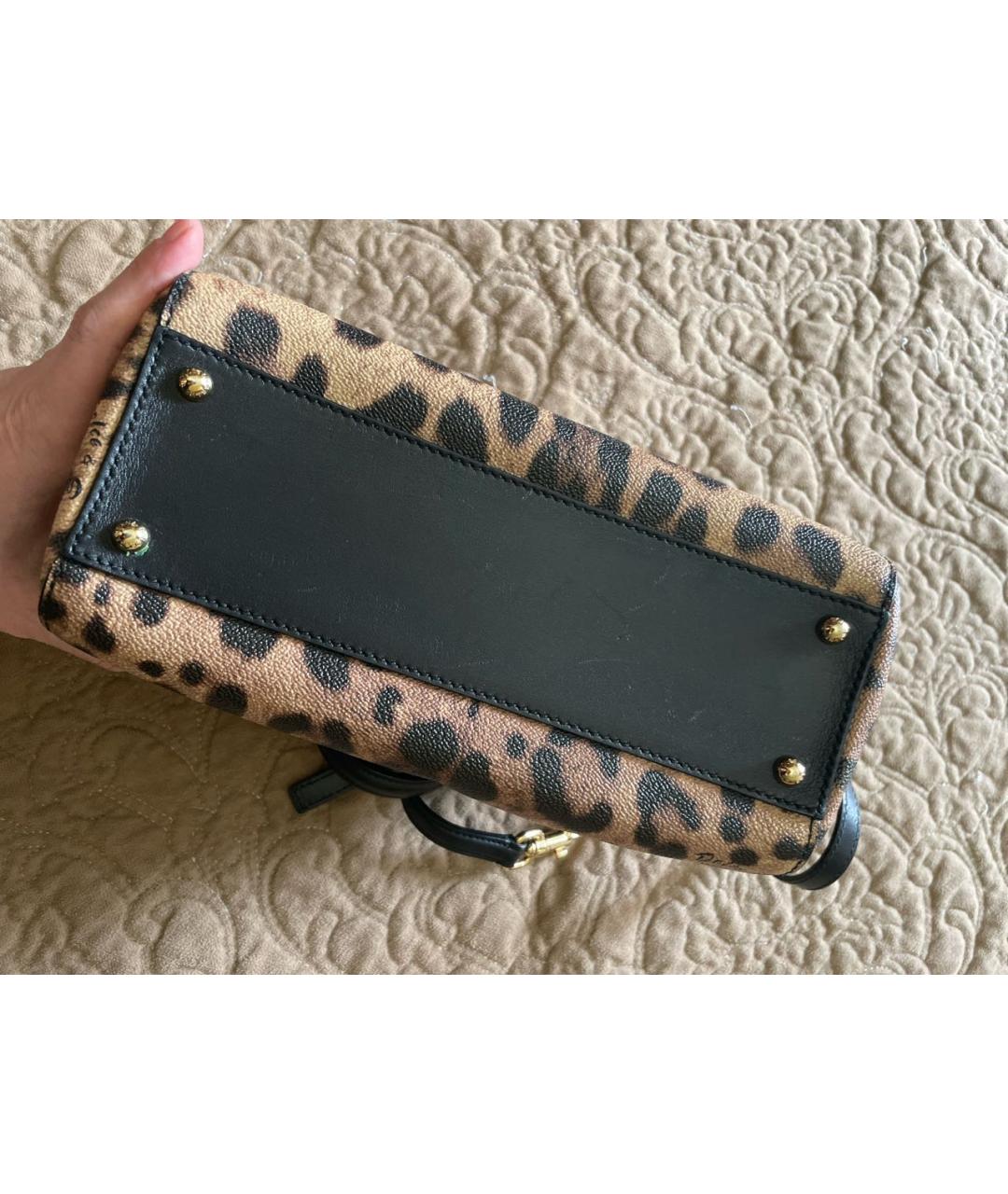 DOLCE&GABBANA Коричневая кожаная сумка через плечо, фото 7