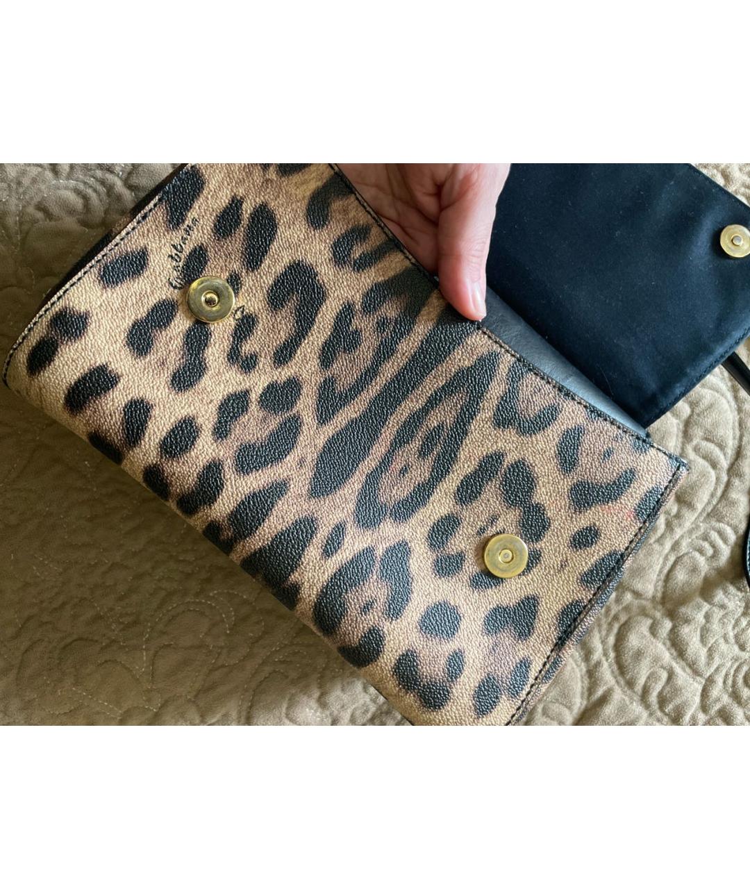 DOLCE&GABBANA Коричневая кожаная сумка через плечо, фото 6