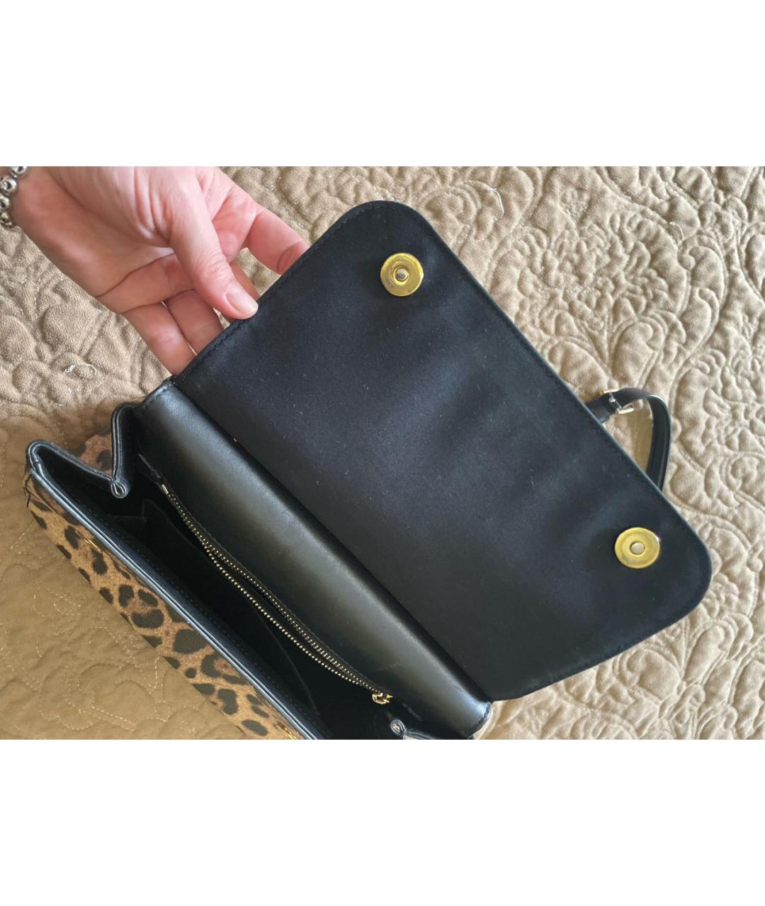 DOLCE&GABBANA Коричневая кожаная сумка через плечо, фото 5