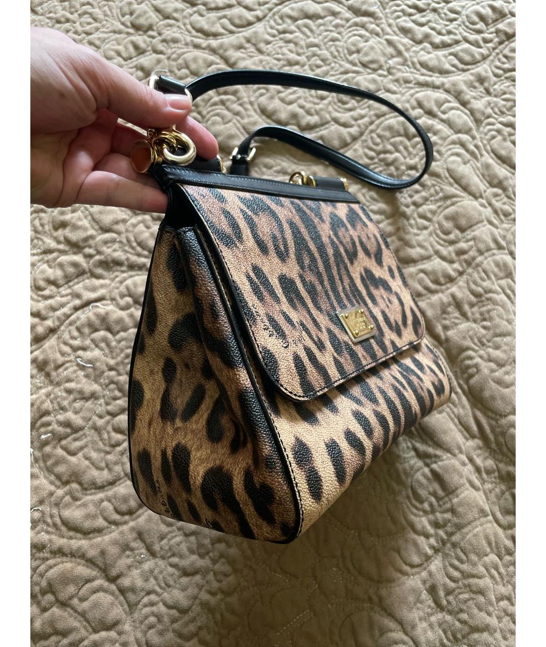 DOLCE&GABBANA Коричневая кожаная сумка через плечо, фото 3