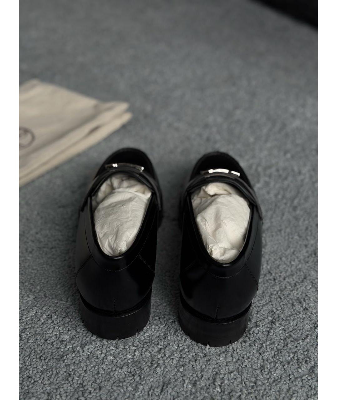 HERMES Черные кожаные лоферы, фото 4