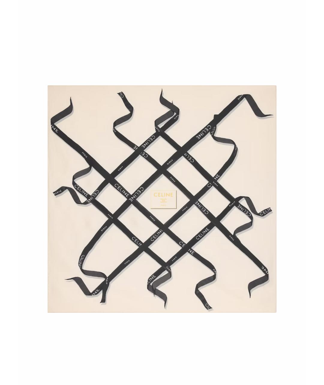 CELINE Бежевый шелковый платок, фото 1