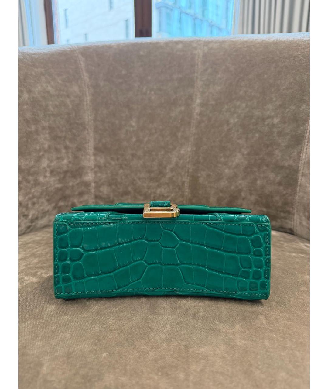 BALENCIAGA Зеленая кожаная сумка с короткими ручками, фото 4