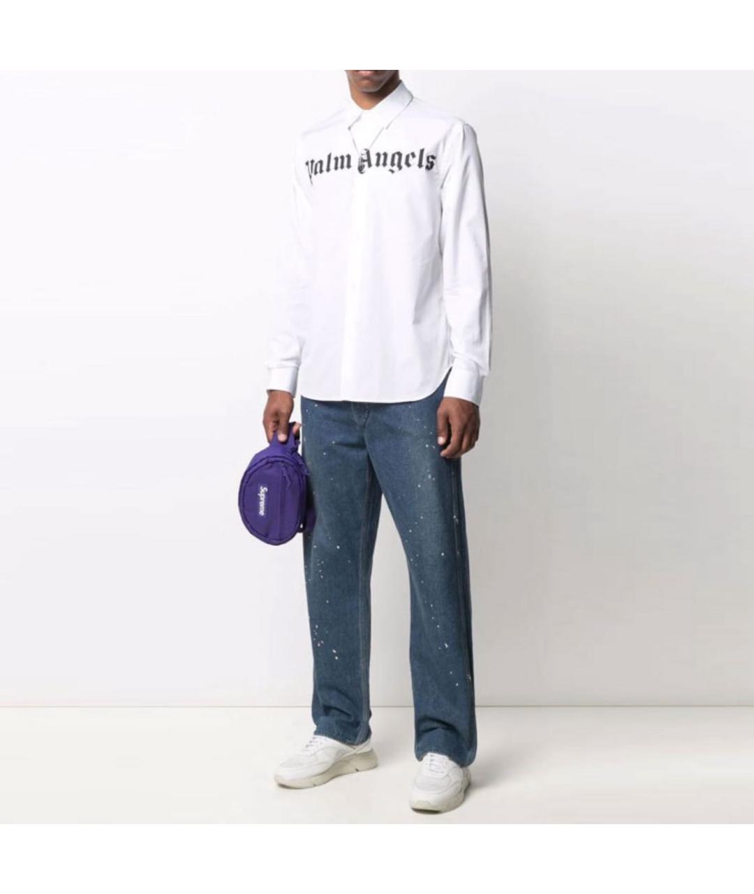 PALM ANGELS Белая хлопковая классическая рубашка, фото 7