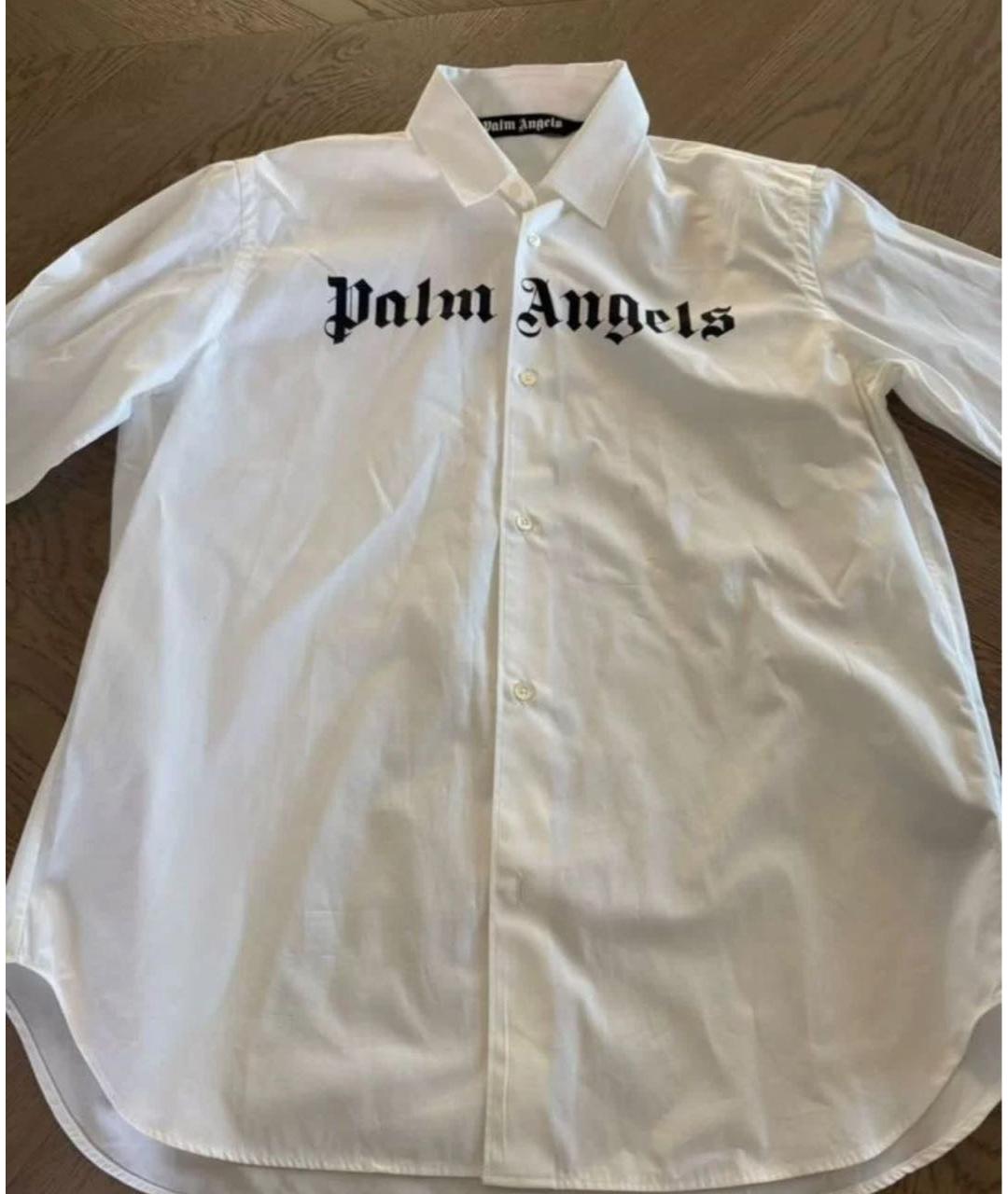 PALM ANGELS Белая хлопковая классическая рубашка, фото 2