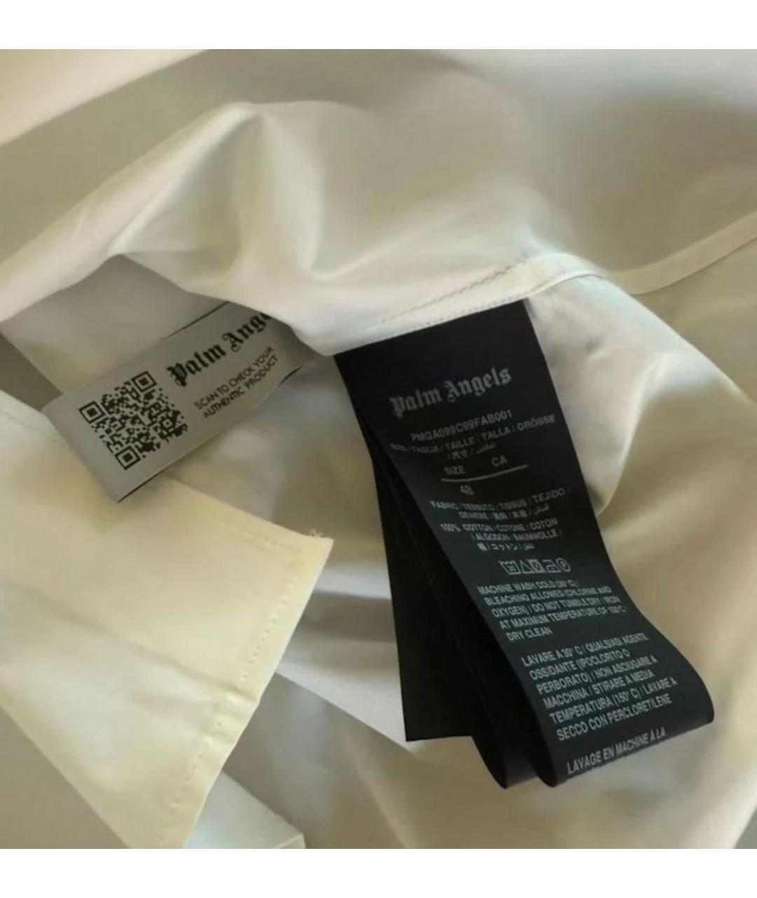 PALM ANGELS Белая хлопковая классическая рубашка, фото 4