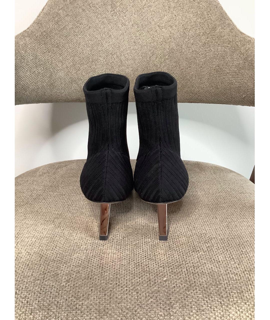 SPORTMAX Черные текстильные ботильоны, фото 4