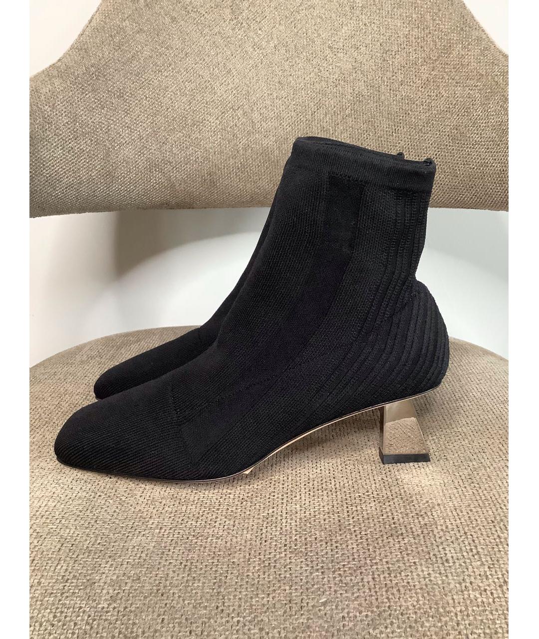 SPORTMAX Черные текстильные ботильоны, фото 7