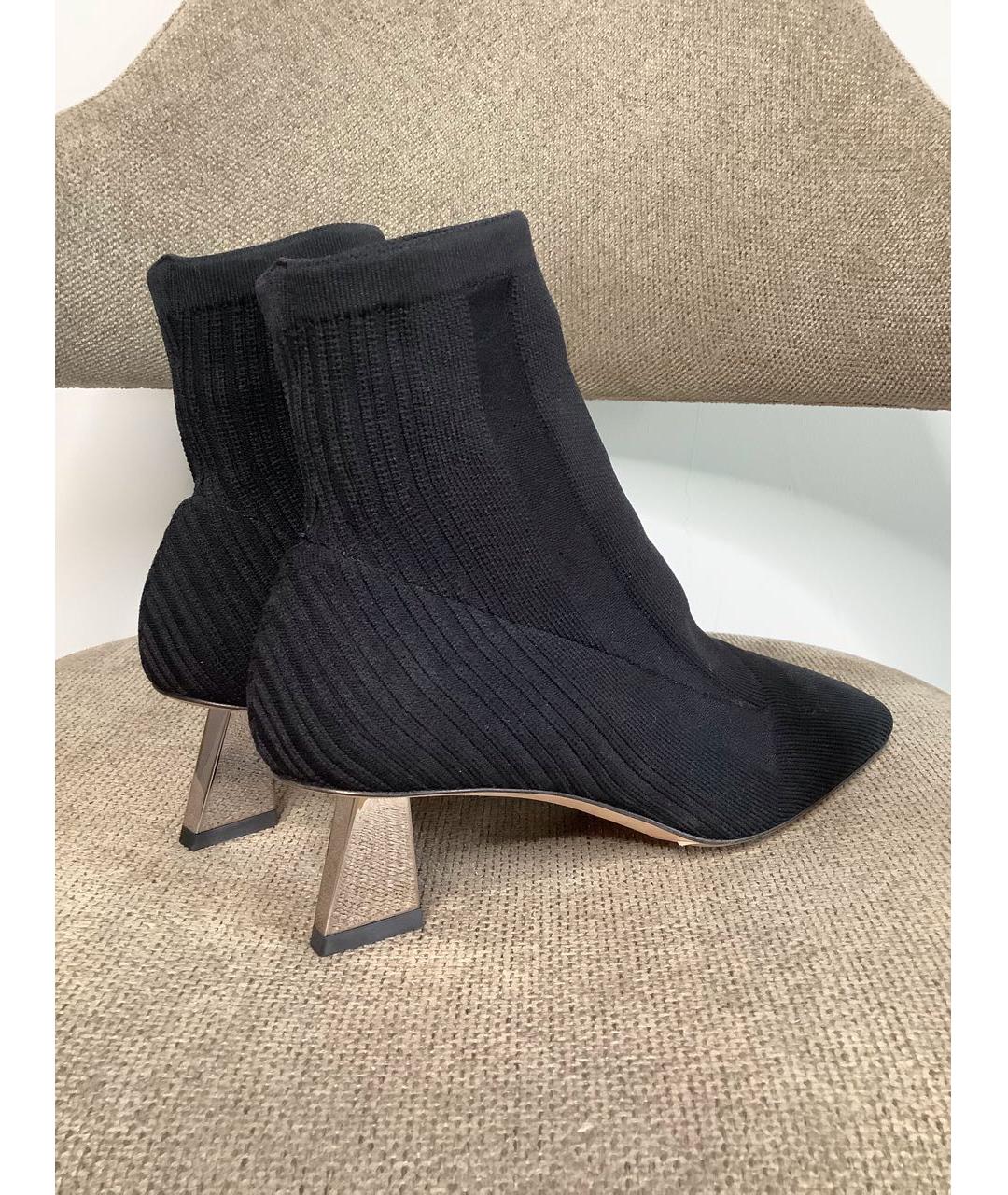 SPORTMAX Черные текстильные ботильоны, фото 3