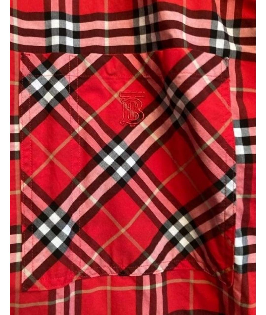 BURBERRY Бордовая хлопко-эластановая рубашка, фото 9