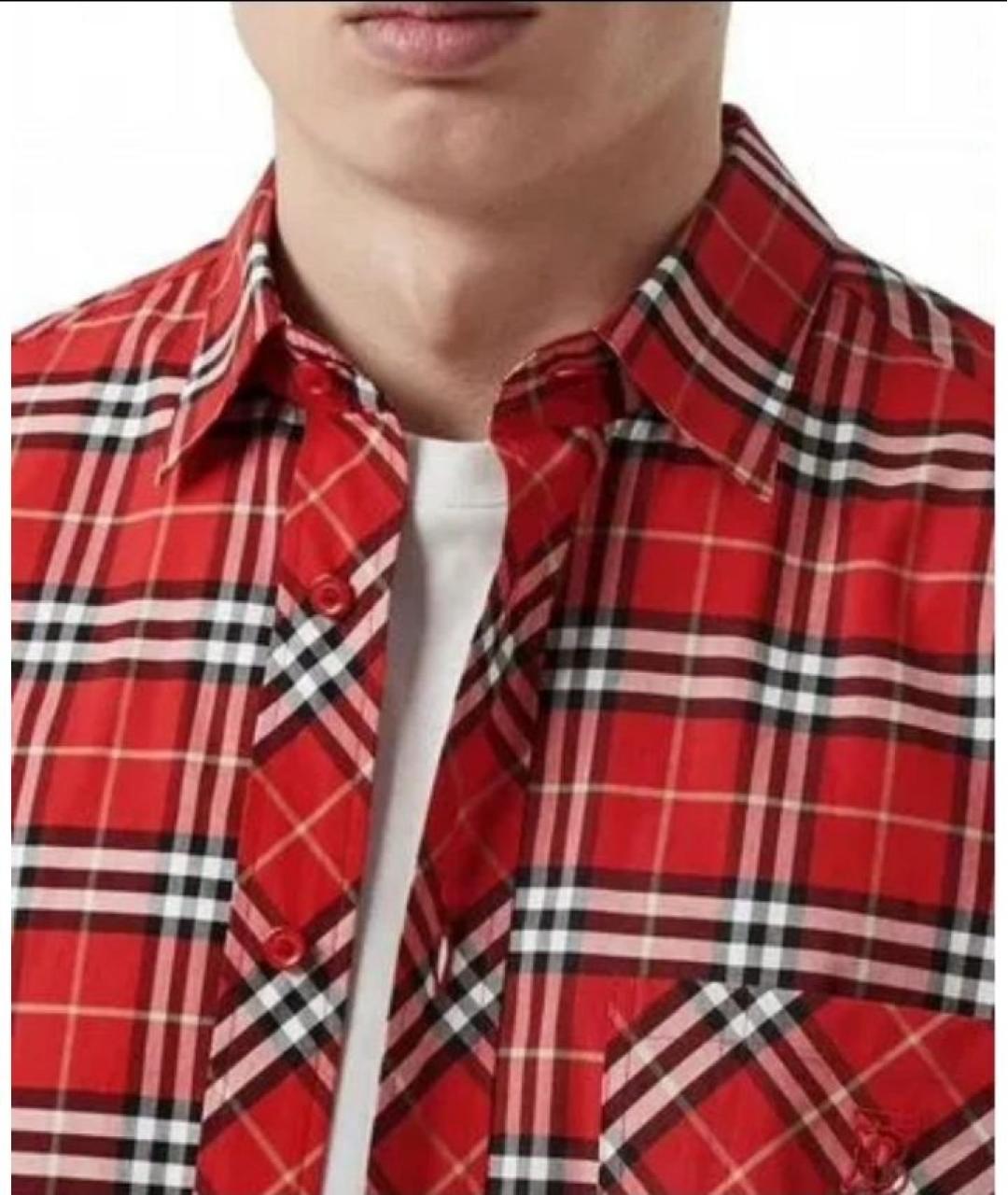 BURBERRY Бордовая хлопко-эластановая рубашка, фото 2