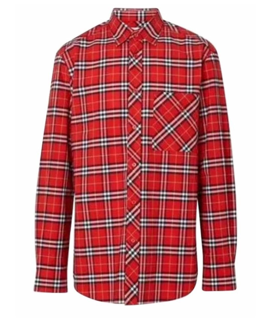 BURBERRY Бордовая хлопко-эластановая рубашка, фото 10