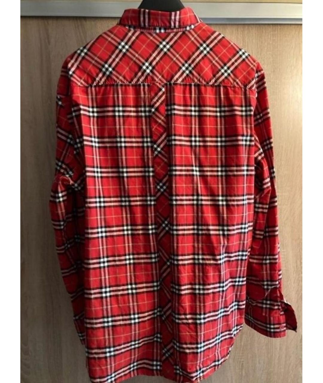 BURBERRY Бордовая хлопко-эластановая рубашка, фото 4