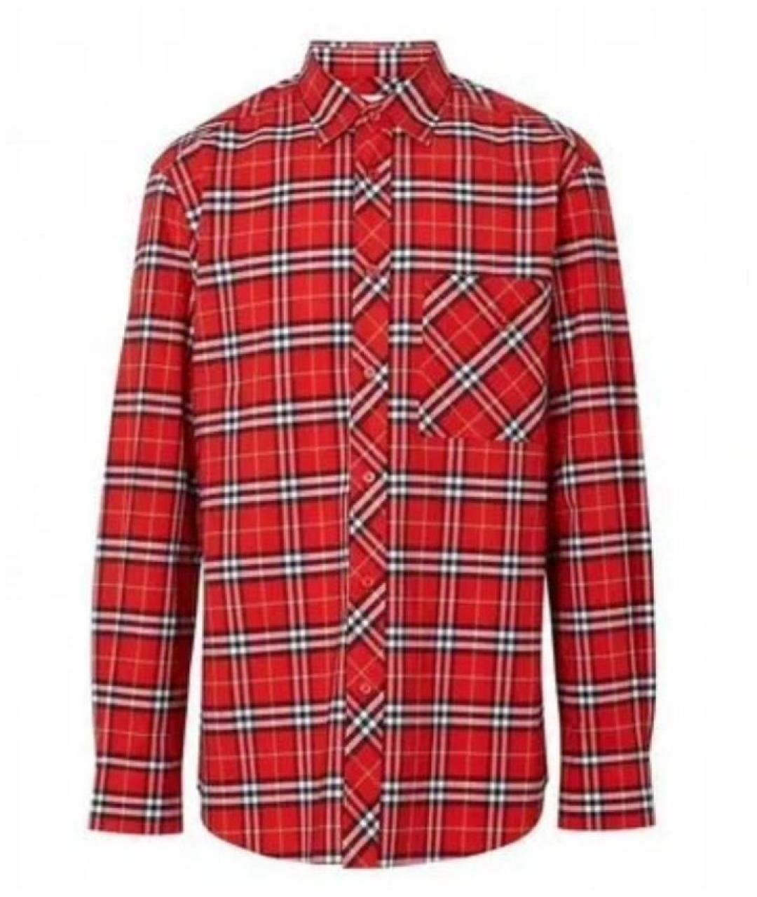 BURBERRY Бордовая хлопко-эластановая рубашка, фото 3