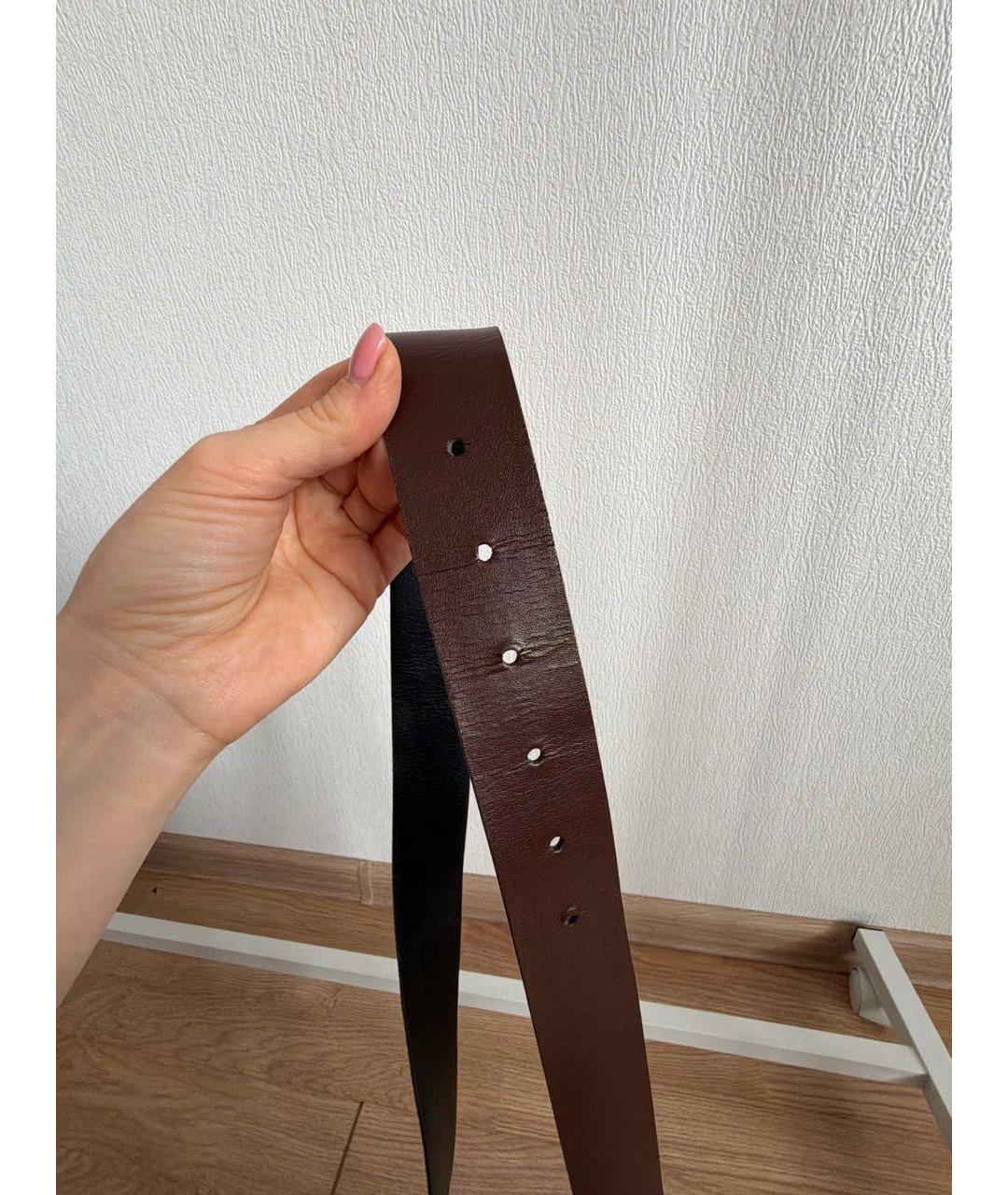 ERIKA CAVALLINI Коричневый кожаный ремень, фото 4