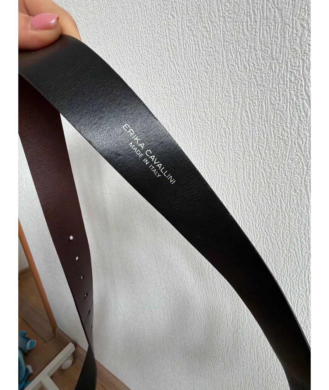 ERIKA CAVALLINI Коричневый кожаный ремень, фото 3