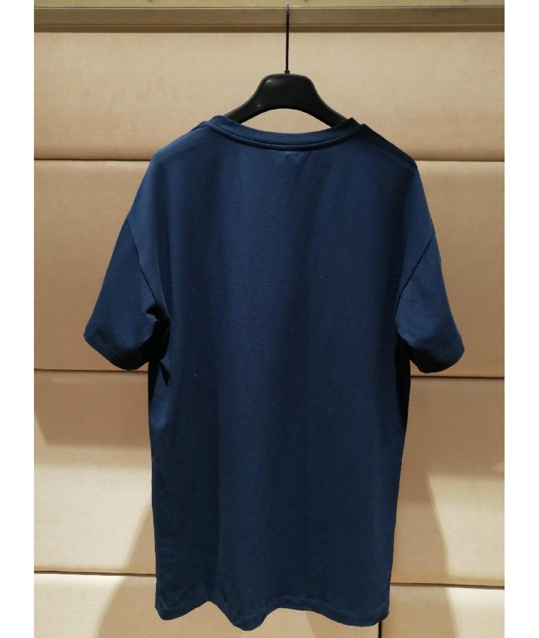 ERMANNO SCERVINO Темно-синяя хлопковая футболка, фото 2