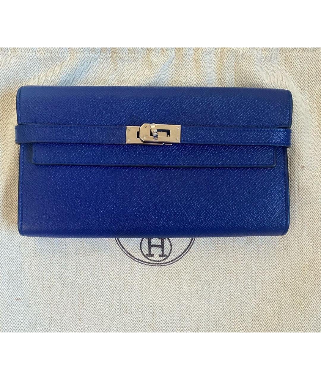 HERMES Синий кожаный кошелек, фото 8