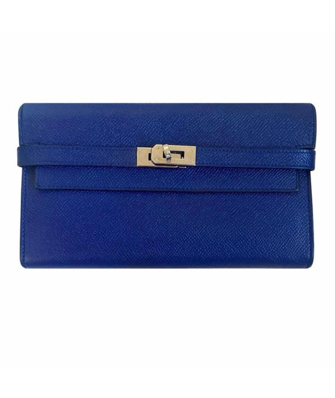 HERMES Синий кожаный кошелек, фото 1