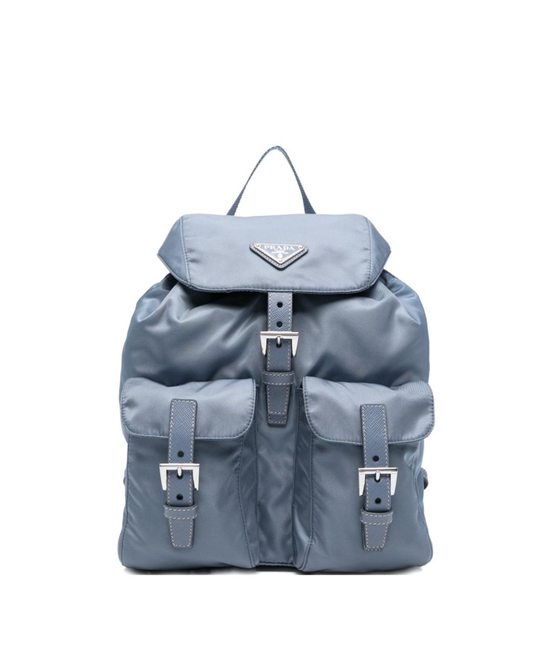 PRADA Голубой синтетический рюкзак, фото 1