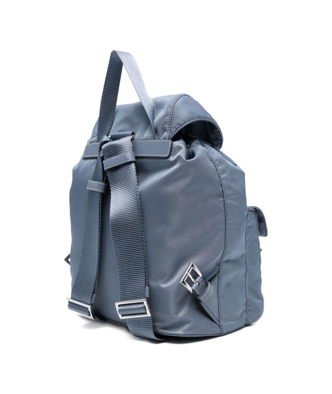 PRADA Голубой синтетический рюкзак, фото 5