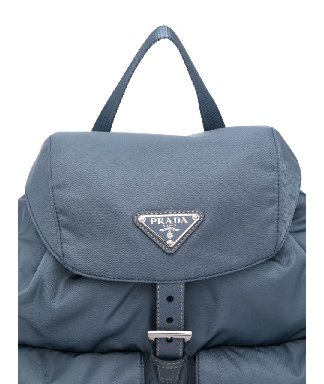 PRADA Голубой синтетический рюкзак, фото 2