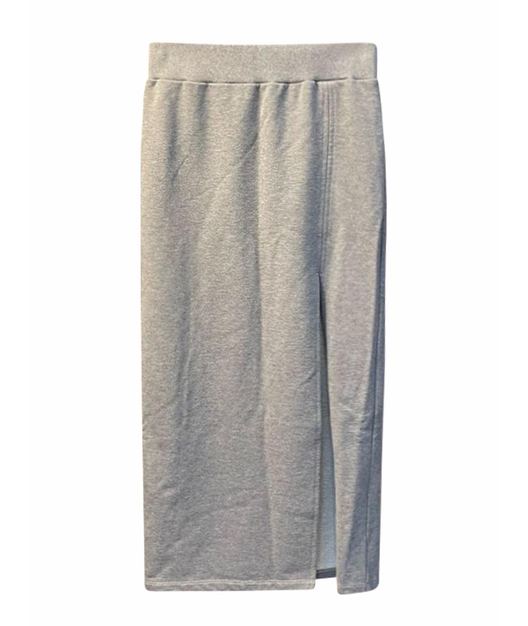 RED VALENTINO Серая хлопко-эластановая юбка макси, фото 1