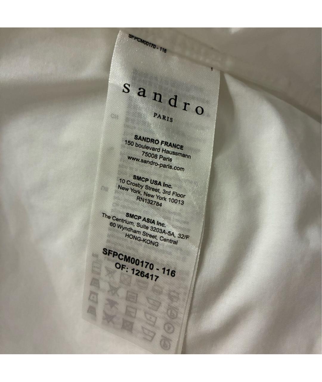 SANDRO Белая хлопковая рубашка, фото 7