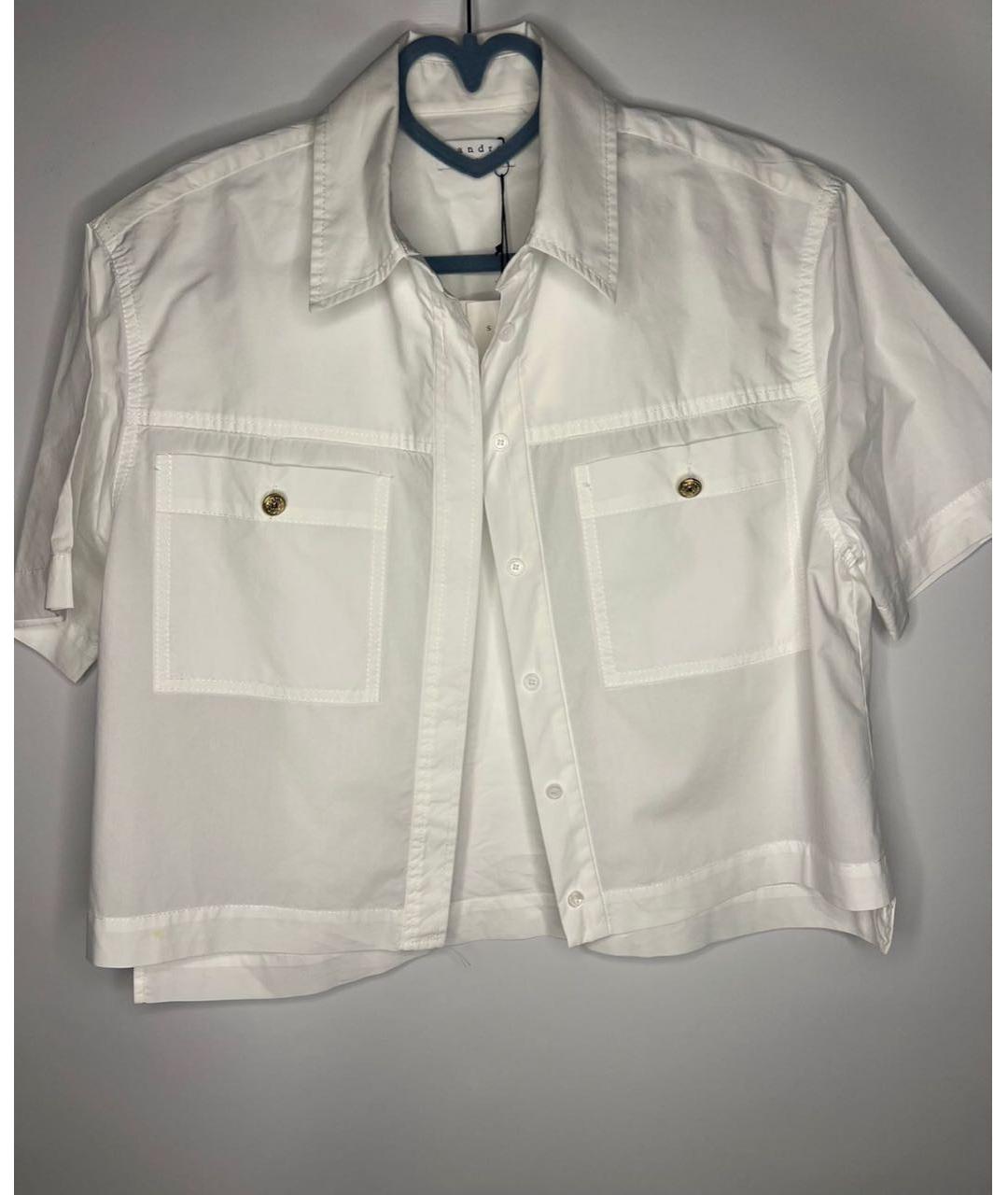 SANDRO Белая хлопковая рубашка, фото 2