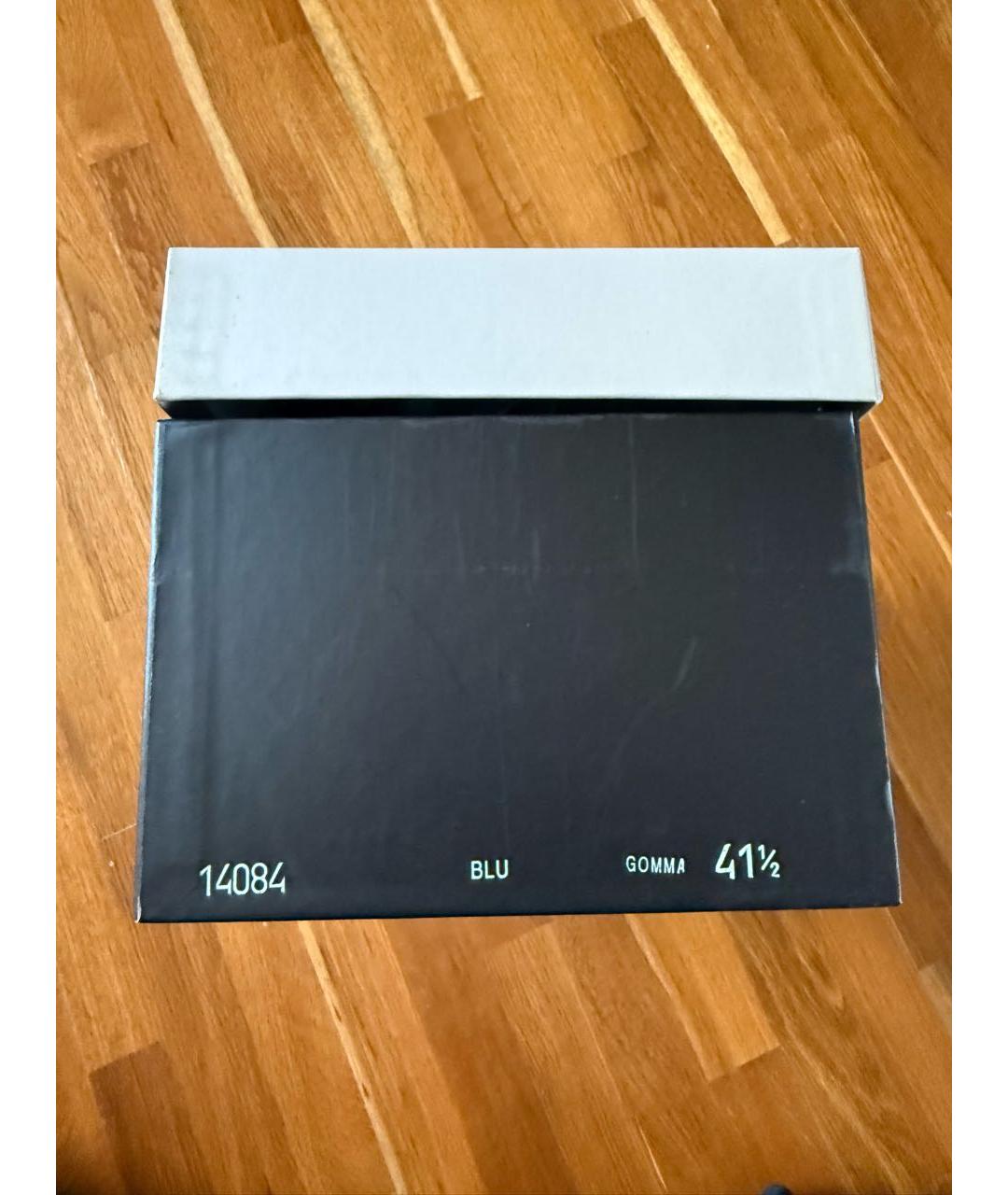 VALENTINO Темно-синие кожаные низкие кроссовки / кеды, фото 6