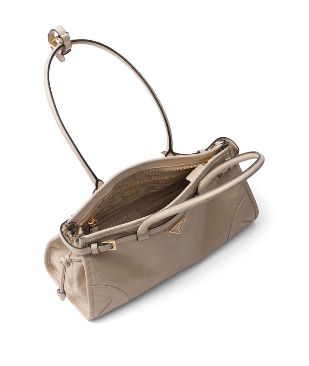 PRADA Бежевая кожаная сумка тоут, фото 2