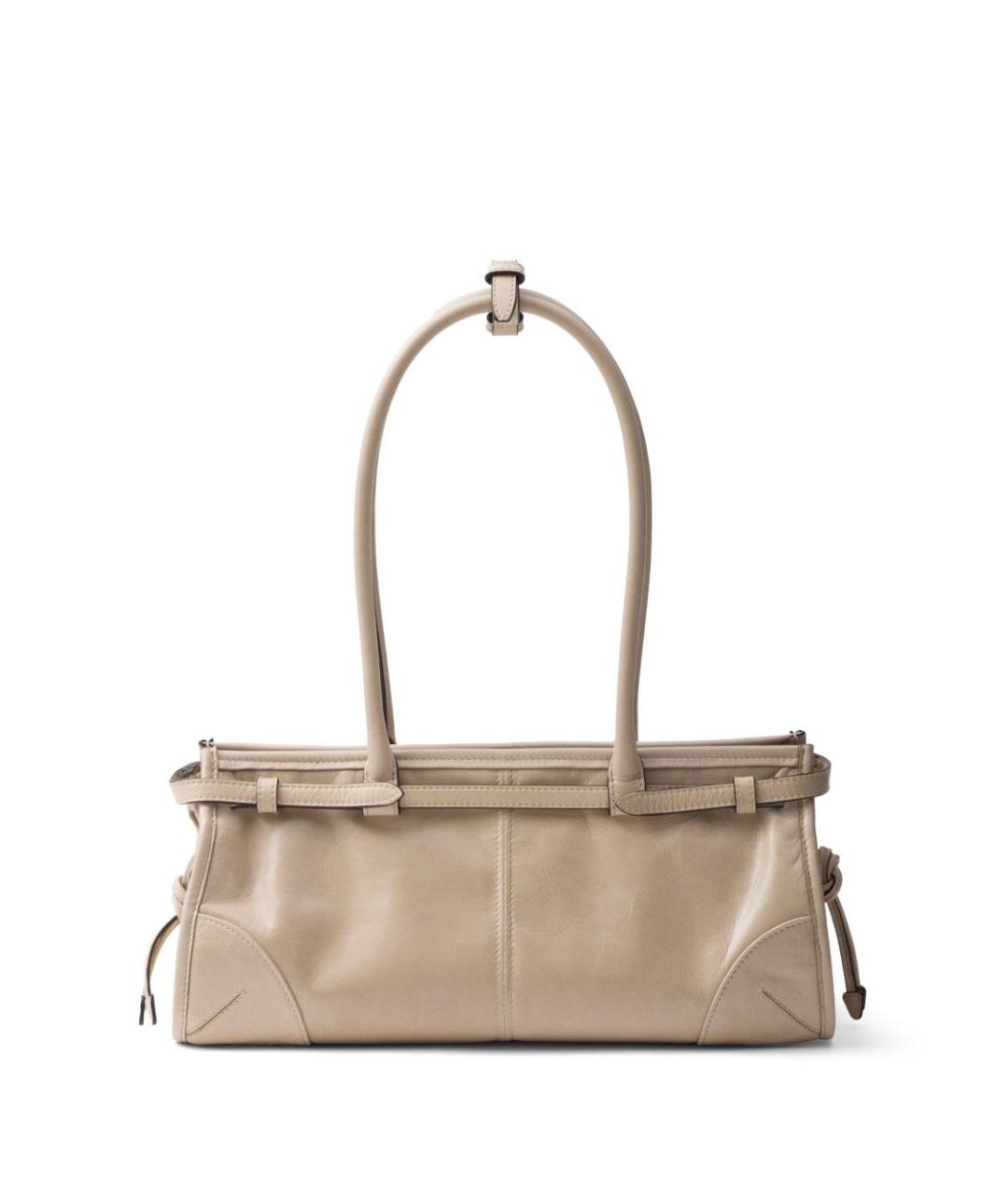 PRADA Бежевая кожаная сумка тоут, фото 5