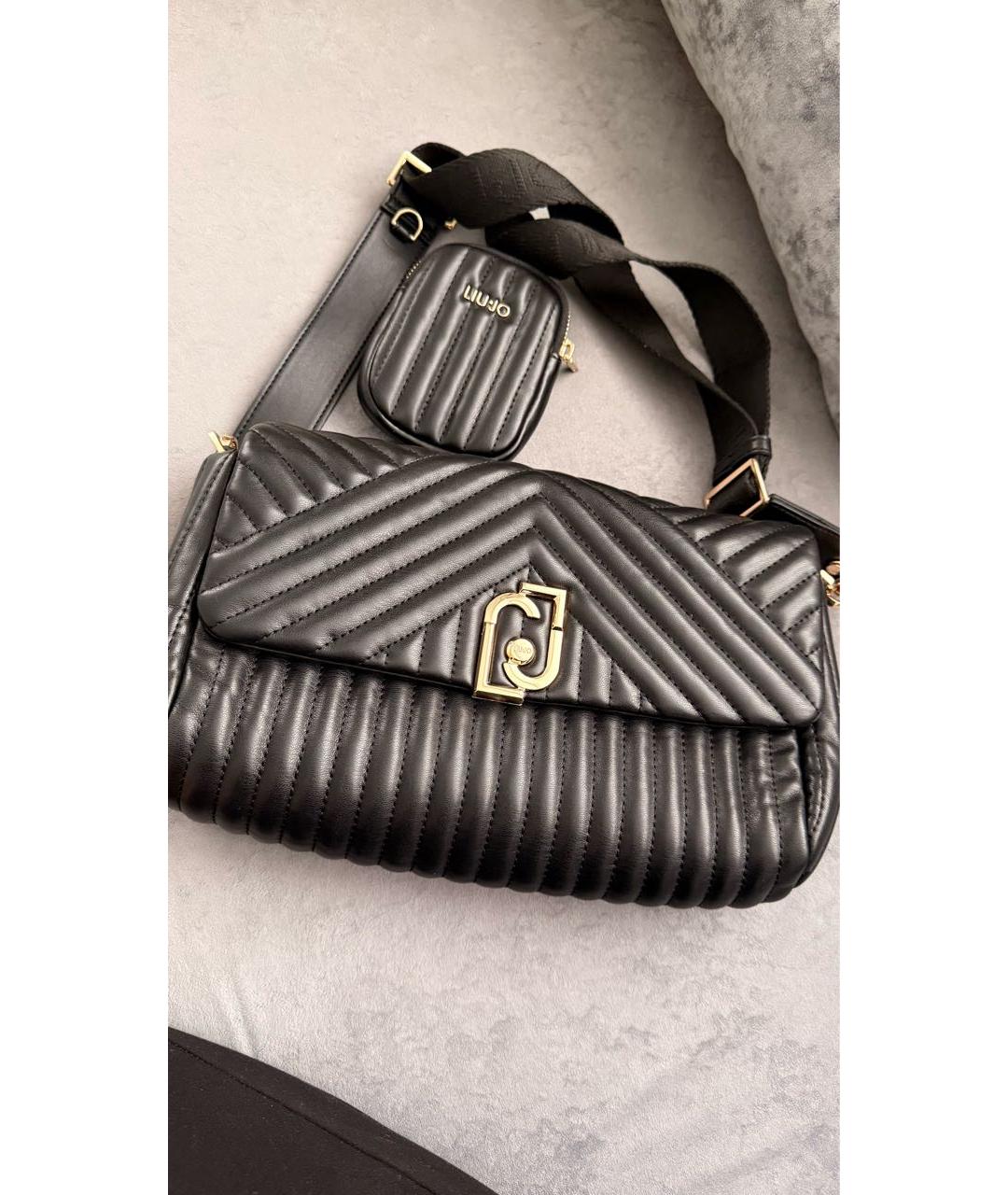 LIU JO Черная сумка через плечо из искусственной кожи, фото 9