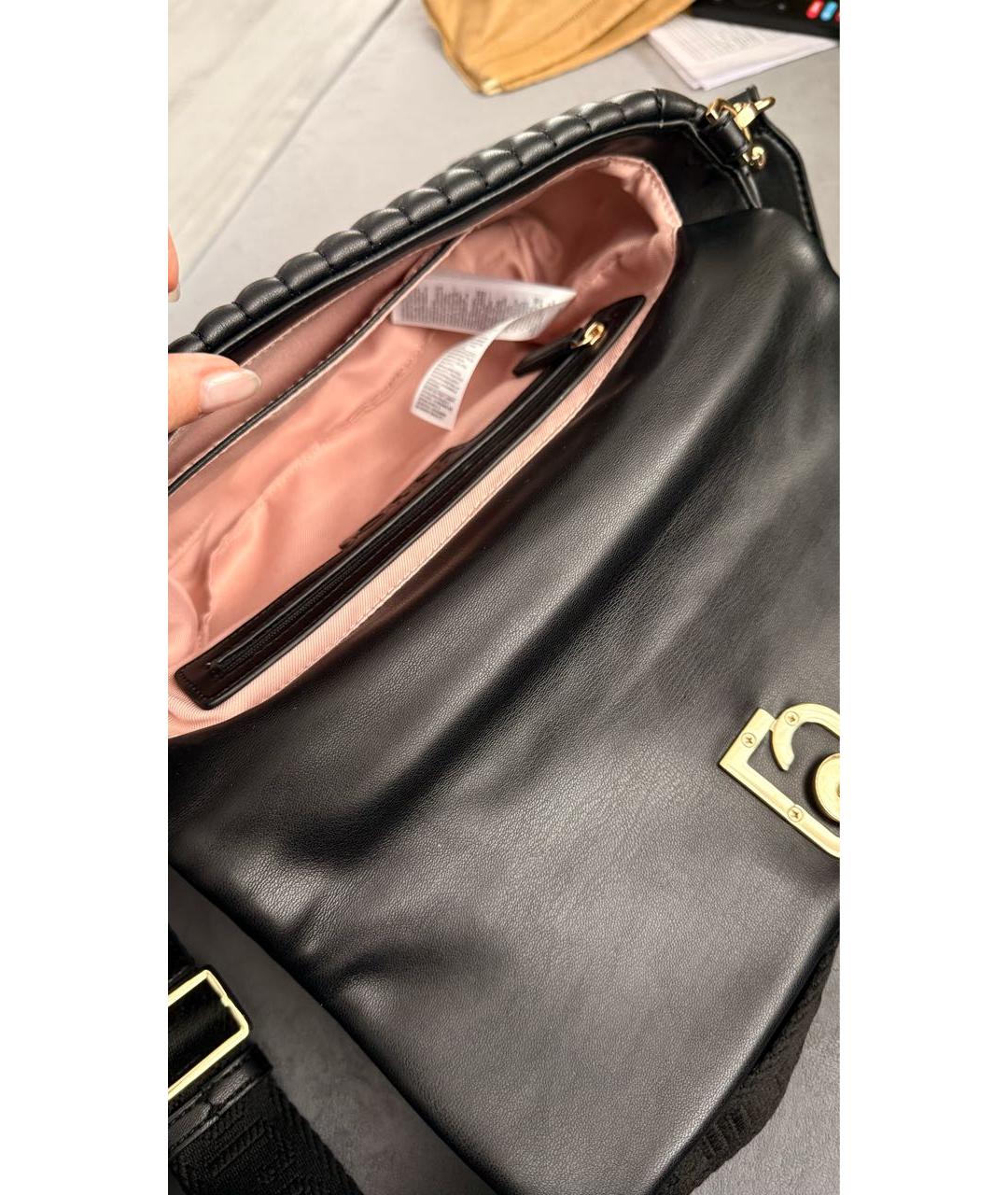 LIU JO Черная сумка через плечо из искусственной кожи, фото 4