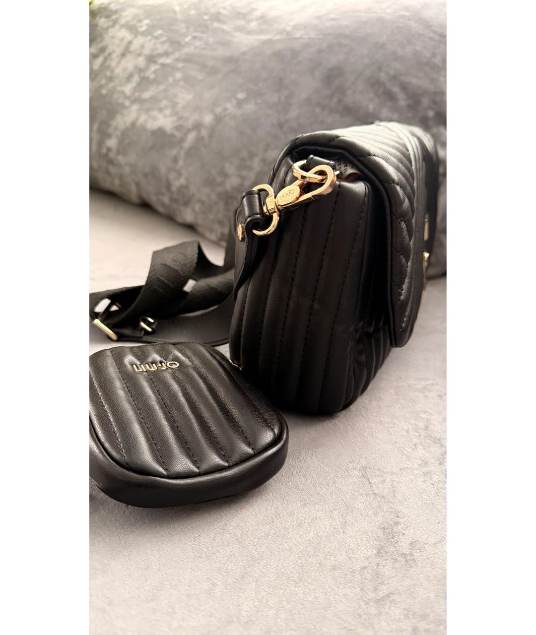 LIU JO Черная сумка через плечо из искусственной кожи, фото 2