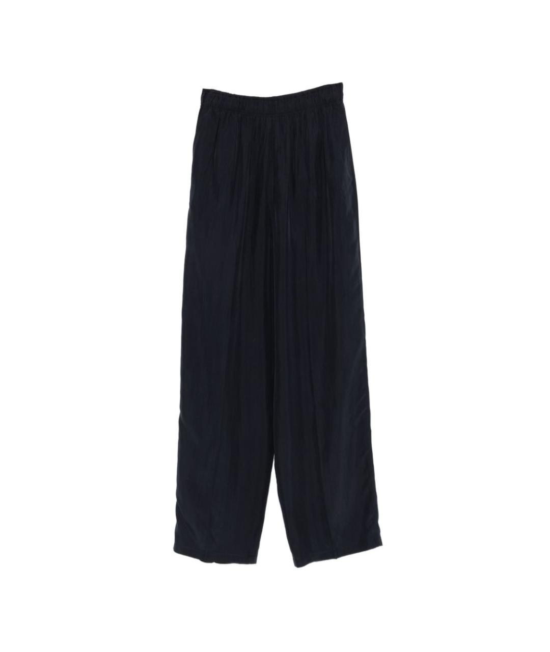 PRADA Синие шелковые прямые брюки, фото 1